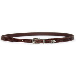 Austin Accent Basketweave Leather Hatband (LC-51) - Brown