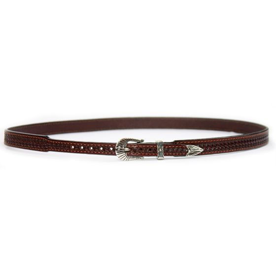 Austin-Accent-Basketweave-Leather-Hatband--LC-51----Brown