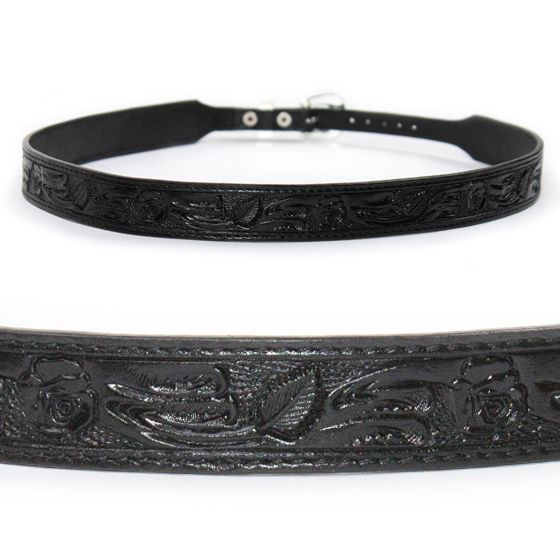 Austin-Accent-Hand-Carved-Leather-Roses-Hatband-3-4----Black
