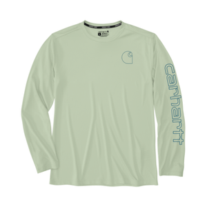 Carhartt Men's Force Sun Long Sleeve Logo Shirt - Tender Greens