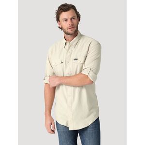Wrangler Men's Performance Snap Long Sleeve Solid Shirt - Overcast