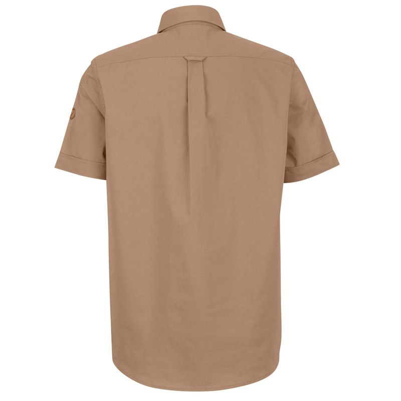 Fjallraven-Men-s-Ovik-Air-Stretch-Short-Sleeve-Shirt---Suede-Brown
