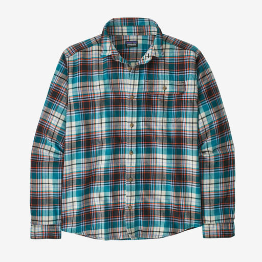 Patagonia-Men-s-Long-Sleeved-Cotton-in-Conversion-Lightweight-Fjord-Flannel-Shirt---Levas--Belay-Blue