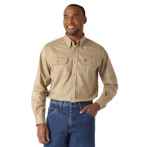 Wrangler Men's Fire Resistant Twill Work Shirt