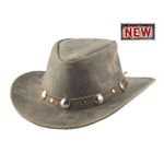 Bullhide-Hats-Unisex-Crackled-Leather-Hat---Grey