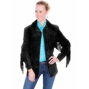 Scully Women's Fringe Suede Jacket - Black