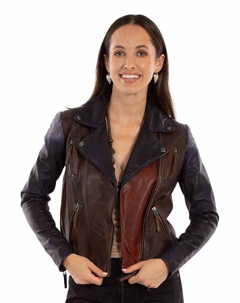 Scully-Women-s-Mix-Leather-Jacket---Vintage-Brown