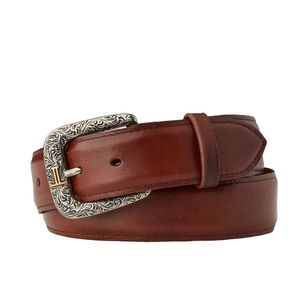 Lucchese Men's Burnished Calf Smooth Belt -  Tan