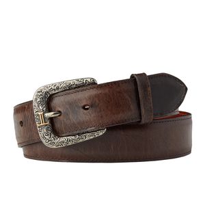 Lucchese Men's Mad Dog Coat Smooth Belt - Chocolate