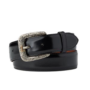 Lucchese Men's Goat Smooth Belt - Black