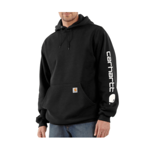 Carhartt Men's Midweight Sign Logo Hooded Short Sleeve - Black
