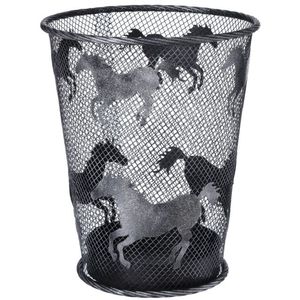 Tough 1 Mesh Wire Horse Wastebasket - Black / Silver