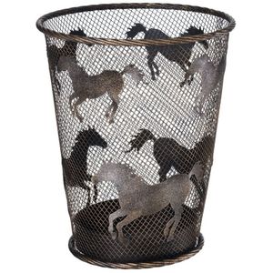 Tough 1 Mesh Wire Horse Wastebasket - Black / Silver