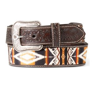Ariat Men's Floral Fabric Inlay Tapered Belt