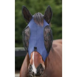 Weatherbeeta Deluxe Stretch Bug Eye Fly Mask with Zip - Navy / Black