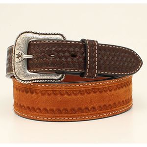 Ariat Men's 1-1/2" Basketweave Tabs Belt - Tan