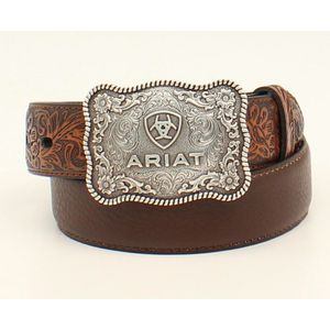 Ariat Boys' Floral Western Belt - Brown