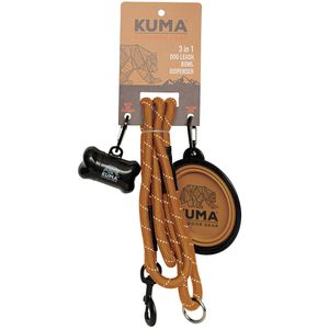Kuma 3 In 1 Dog Leash, Bowl and Bag Dispenser - Sierra