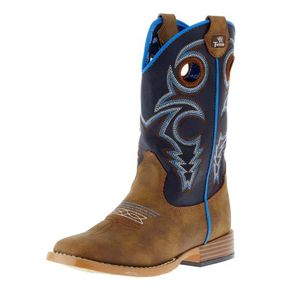 Twister Kids' Ben Western Boots - Navy/Brown