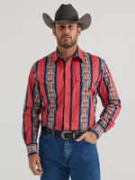 Wrangler-Men-s-Checotah-Snap-Red-Print-Western-Shirt