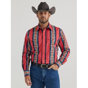 Wrangler Men's Checotah Long Sleeve Shirt - Red (112346069)