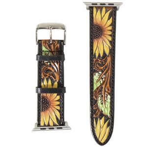 M&F Western Women's Nocona iWatch Band Sunflower Embossed - Black
