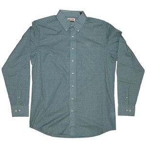 Wrangler Men's Riata Long Sleeve Plaid Shirt - Teal/ White