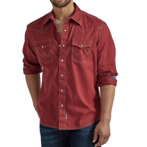 Wrangler Men's Retro Premium Long Sleeve Shirt - Red (112346600)