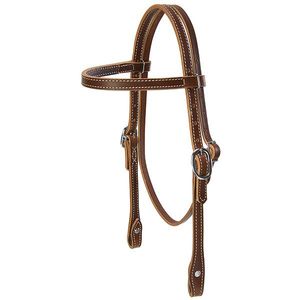 Weaver Pony Double and Stitched Harness Leather Browband Headstall