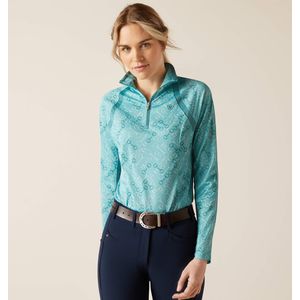 Ariat Women's Sunstopper 3.0 1/4 Zip Baselayer - Marine Blue Bit