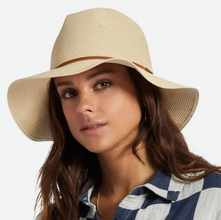 Brown Brixton Wesley Packable Fedora Unisex, Wesley Straw Packable