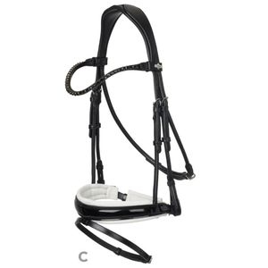 LeMieux Kudos Patent Dressage Bridle - Black / White
