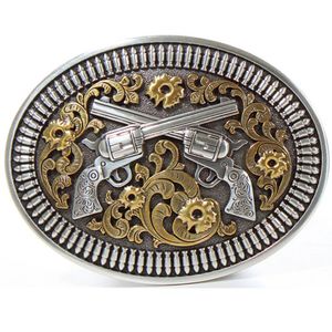 Nocona Men's Oval Floral Revolvers Buckle