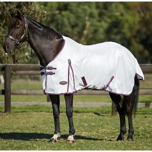 Weatherbeeta ComFITec Essential Mesh II Standard Neck Fly Sheet - White/Maroon