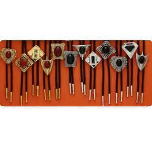Double S Bolo Ties with Stones - Assorted