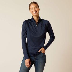 Ariat Women's Sunstopper 3.0 1/4 Zip Baselayer - Navy
