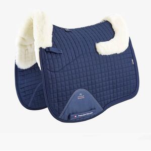 Premier Equine Merino Wool Square Dressage Saddle Pad - Navy/Natural