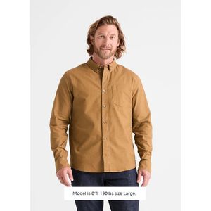 DU/ER Men's Performance Stretch Button Long Sleeve - Tobacco