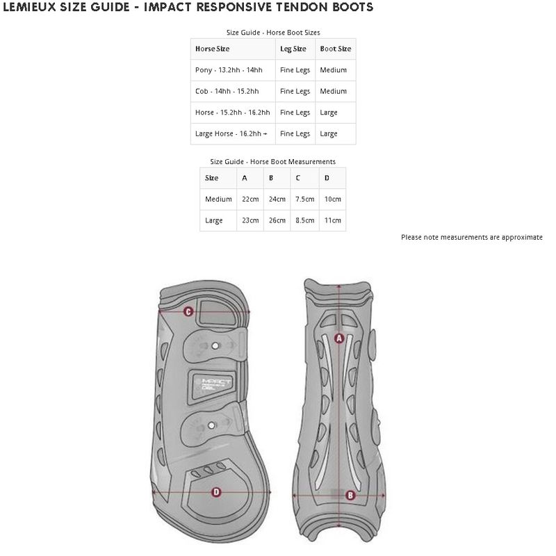 lemieux-impact-response-tendon-boot-size-chart