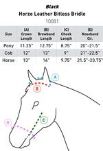 horze-bitless-bridle-size-chart