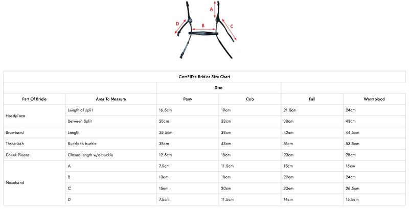 comfitec-bridle-size-chart