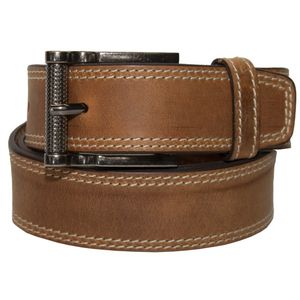 Keldon Double Edge Stitched Leather Belt - Tan (5242-25)