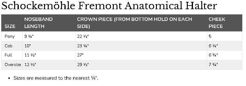 schockemohle-freemont-anatomical-halter-size-chart