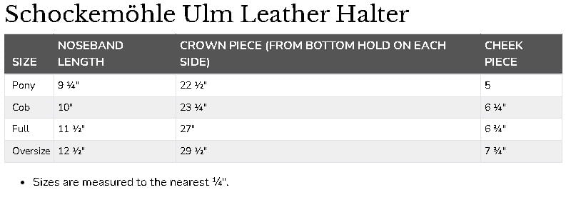 schockemohle-ulm-halter-size-chart