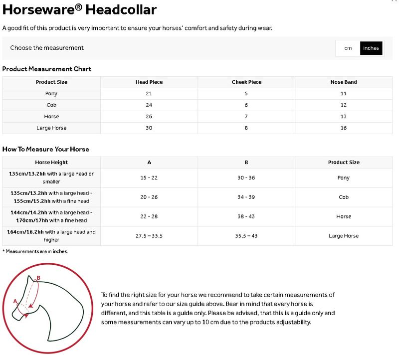 horseware-signature-grooming-halter-size-chart