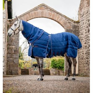 Rambo Optimo Stable Plus Blanket (200g Medium) - Navy/Burgundy & Teal & Navy