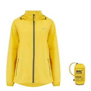 Mac In A Sac Unisex Origin II Packable Waterproof Jacket - Yellow