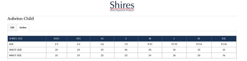 shires-aubrion-childs-size-chart