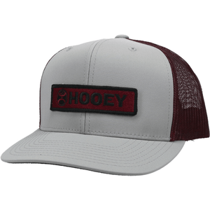 Hooey Unisex Lockup Trucker Hat - Grey / Maroon