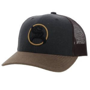 Hooey Unisex Strap Roughy Trucker Hat - Charcoal / Brown